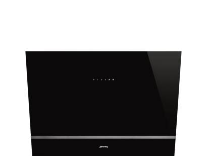 Smeg KV28N Black Glass Angled Chimney Hood