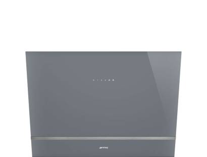 Smeg KV28S Silver Glass Angled Chimney Hood