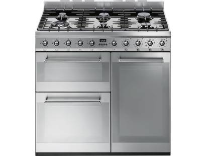 Smeg SY93 - 90cm Symphony Dual Fuel Range Cooker - Stainless Steel