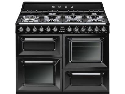 Smeg TR4110BL1 - 110cm Victoria Aesthetic Dual Fuel Range Cooker - Black