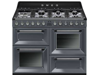 Smeg TR4110GR - 110cm Victoria Aesthetic Dual Fuel Range Cooker - Grey