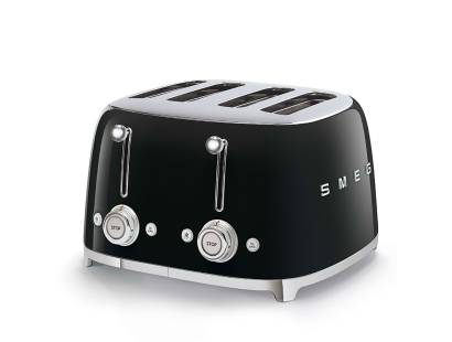 Smeg TSF03BLUK Four Slice 50s Style Toaster - Gloss Black