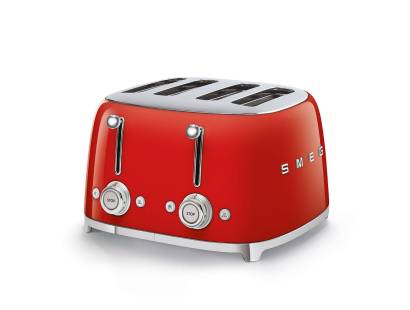 Smeg TSF03RDUK Four Slice 50s Style Toaster - Red