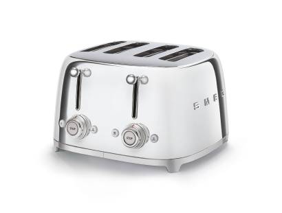 Smeg TSF03SSUK Four Slice 50s Style Toaster - Gloss Steel