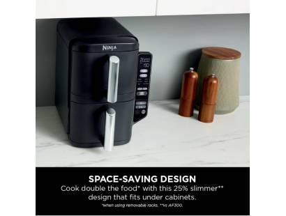 Stackable, space saving design of the Ninja SL300UK Double Stack Air Fryer