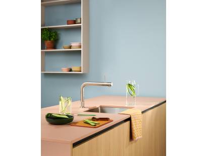 Stainless steel Quooker Front Tap with hot, cold and boiling water