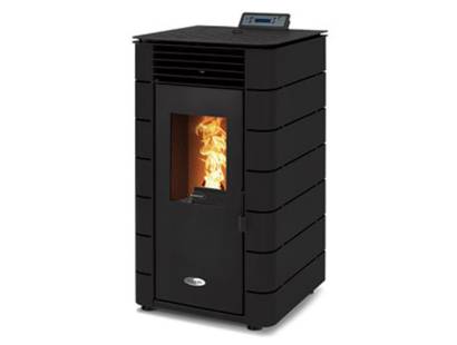 Stanley Solis K100SPBLKFLT Edge Black Pellet Stove - Flat Sides