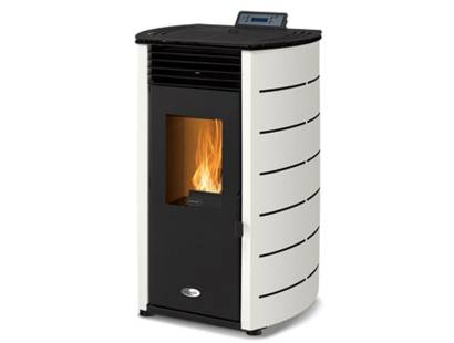  Stanley Solis K100SPWH White Pellet Stove - Curved Sides