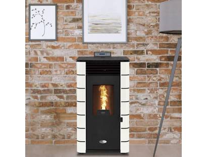 Stanley Solis K100SPWhFLT Edge Pellet Stove - Flat White Sides