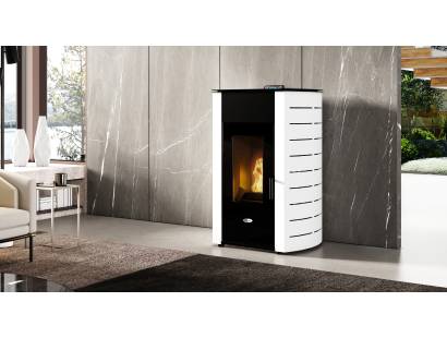 Stanley Solis K1700 White Curved Pellet Stove 
