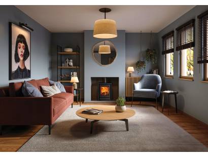 Stovax Riva2 40 wood burning fire with designer cast feet and curved styling