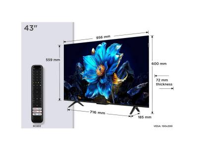 TCL 4K HDR Direct LED Smart TV dimensions
