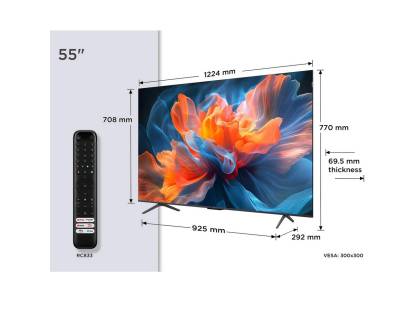 TCL 55T8C-UK 55 TV dimensions