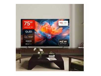 TCL 75T8C-UK 75 inch 4K QLED Smart TV front view