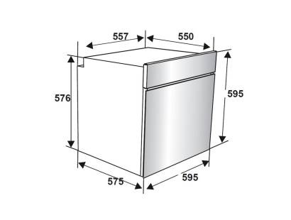 Technical drawing of Nordmende SO106BL Built-In Single Oven showing dimensions and installation guide