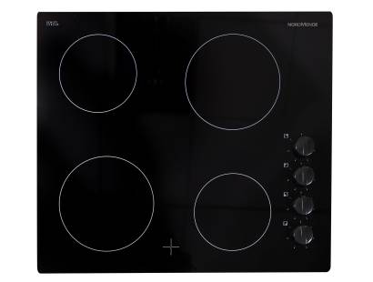 Top view of NordMende HCP604FL ceramic hob with four cooking zones