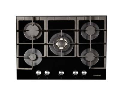 Top view of NordMende HGX703BGL 70cm gas hob with five burners