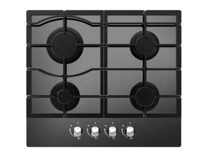 Top view of the Cata UBGOG601BK 60cm Gas on Glass Hob in Black with rotary hobs
