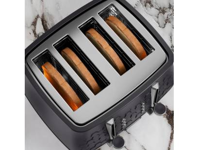 Top view of the Morphy Richards 243020 Cassini 4-Slice Toaster in black