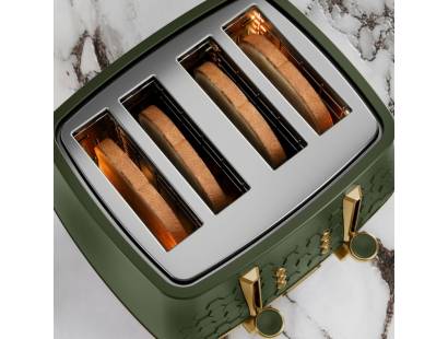 Top view of the Morphy Richards 4-slice toaster in olivine green