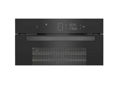 Touch control LED display on Blomberg ROKW8370B microwave oven