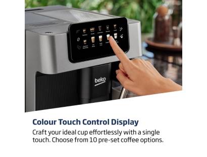 Touchscreen display of Beko CEG7304X showing coffee options