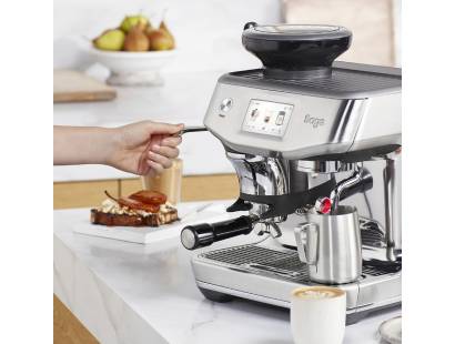 Touchscreen interface of Sage Barista Touch Impress displaying coffee drink presets