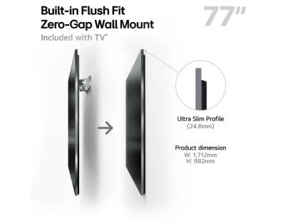 Ultra wide profile of the LG OLED77G54LW 77-inch Smart TV