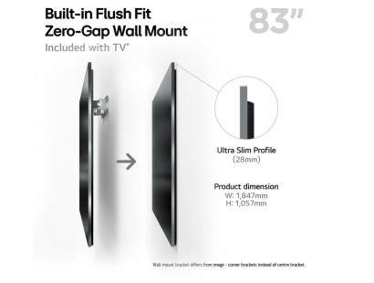Ultra wide profile of the LG OLED83G54LW 83-inch 4K OLED Smart TV