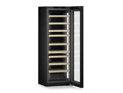 Vinidor Selection wine cabinet in BlackSteel with sleek glass door