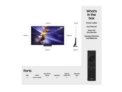 What's in the box of the Samsung 77 inch OLED TV