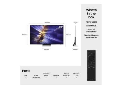 What's in the box of the Samsung QE83S90FAEXXU TV