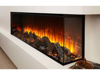Wide New Forest 1600 panoramic electric fire with Rear Dark Glass