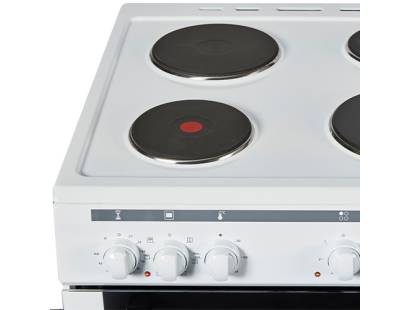 close-up of solid plate burners and controls