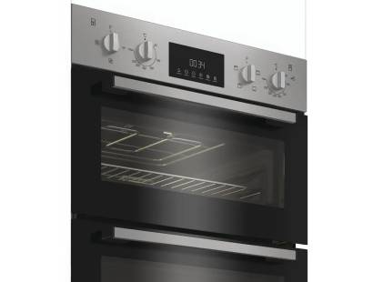 Indesit double oven with 69L main and 36L top oven compartments