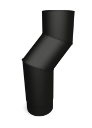 5″ One Piece Offset with Door Matt Black Flue Pipe 