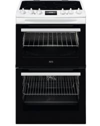 AEG CCX1530ACW electric cooker front view in white with ceramic hob