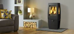 Box mounted Dovre Sense 203 with side windows in Matt Black mi