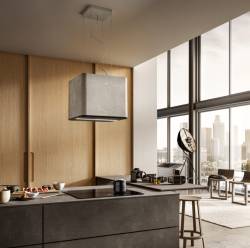 Elica Pix 42cm Island Cooker Hood - Concrete