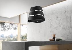 Elica Wave Ux 51cm Island Cooker Hood - Black