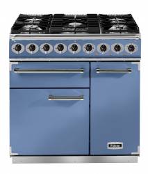 Falcon F900DXDFCANM - 900 De Luxe Dual Fuel China Blue Nickel Range Cooker 80850