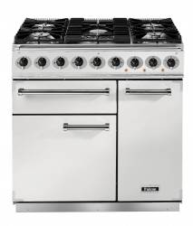Falcon F900DXDFWHNM - 900 De Luxe Dual Fuel White Nickel Range Cooker 82380