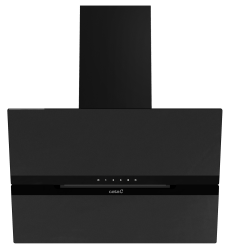 Front view of Culina CATAGM60MB 60cm angled cooker hood with matt black glass and hidden controls