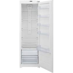 Front view of Culina FFTL60E integrated tall larder fridge with glass shelves and salad crispers