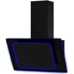 Front view of Culina UBAHALO6 60cm angled glass cooker hood with halo LED lighting
