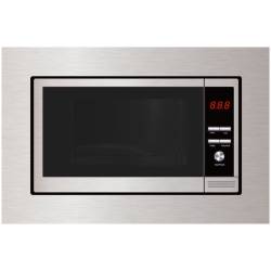 Front view of Culina UBMICL20SS.1 built-in microwave in stainless steel with LED display and push-button controls