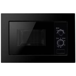 Front view of Culina UBPBK20LC.1 built-in microwave in black with rotary dial controls