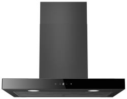 Front view of Culina UBSBOX70BK 70cm black box cooker hood with touch controls and glass panel