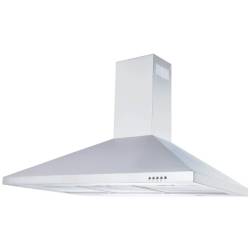Front view of Culina UBSCH100SS 100cm stainless steel chimney cooker hood with push button controls