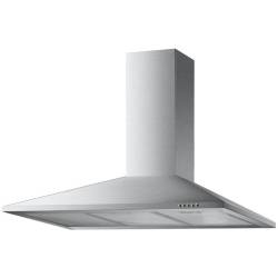 Front view of Culina UBSCH90SS.1 90cm stainless steel chimney cooker hood with push button controls